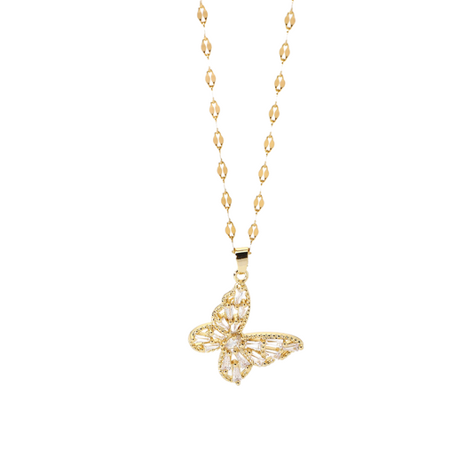 Baguette Butterfly Necklace