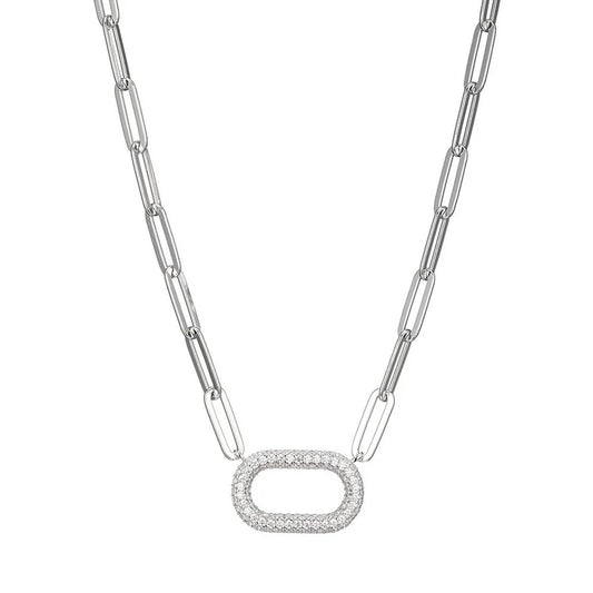 Sterling Silver Paperclip Chain with CZZ Motif