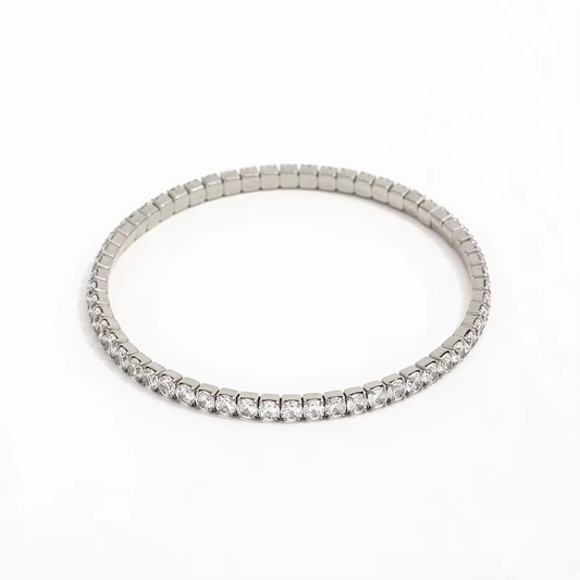 Stretch Tennis Bracelet 4mm Silver
