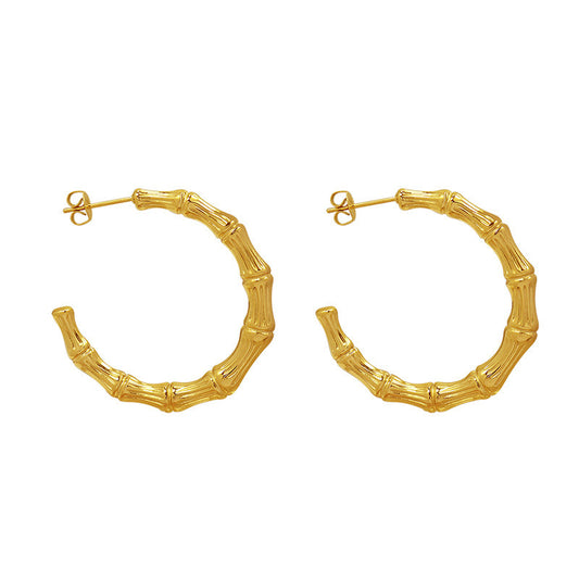 Bamboo Hoop Earrings