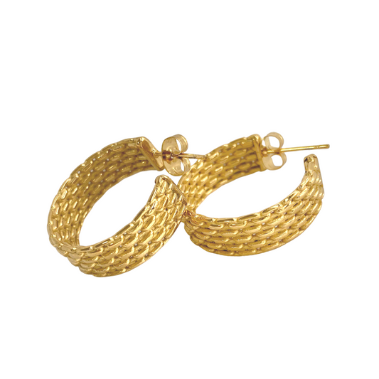Basket Weave Hoop Earring