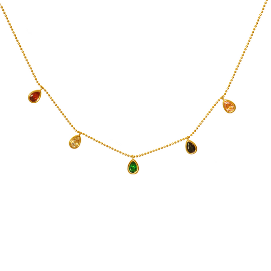 Rainbow Pears on Bead Chain